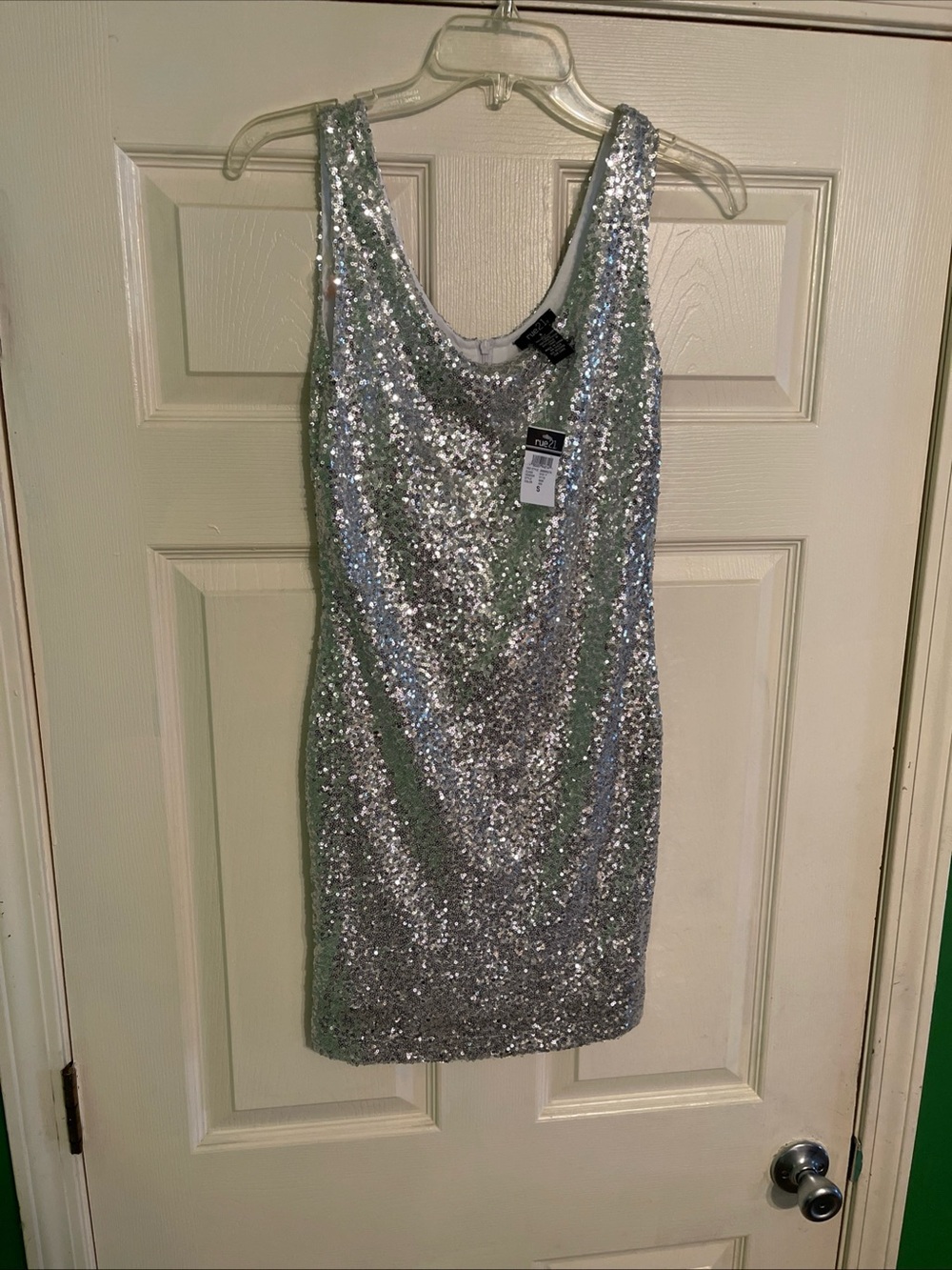 Rue21 Silver Sequin Mini Dress